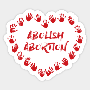 Abolish Abortion - Heart Hands - Red Sticker